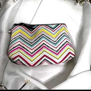 Thirty One Party Punch Chevron Small 7.5”x5.5” Zip Pouch Coin Purse